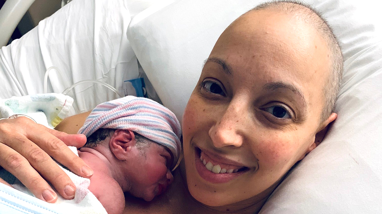 Stephanie had breast cancer while pregnant with her second son.