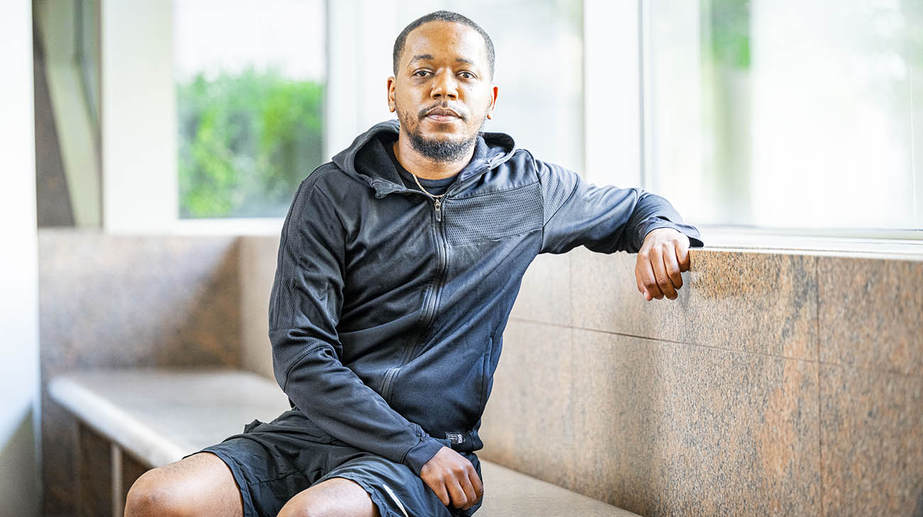 Rayshaun after a follow-up appointment at Cleveland Clinic.