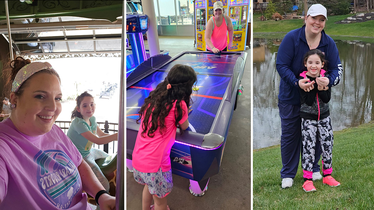 Melissa spending time with her daughter. 