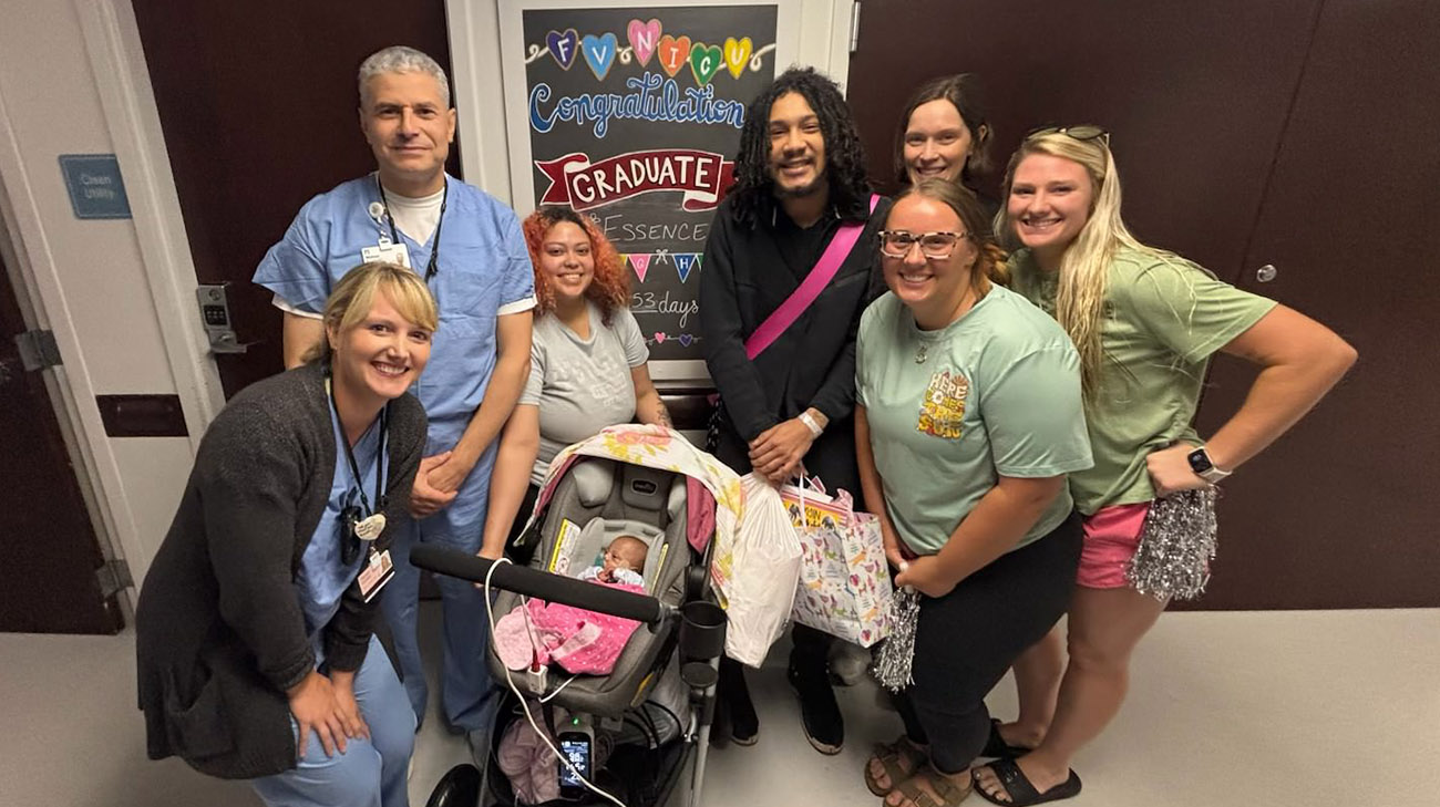 Essence on her discharge day at Cleveland Clinic Children's, after being in the NICU for 153 days. 