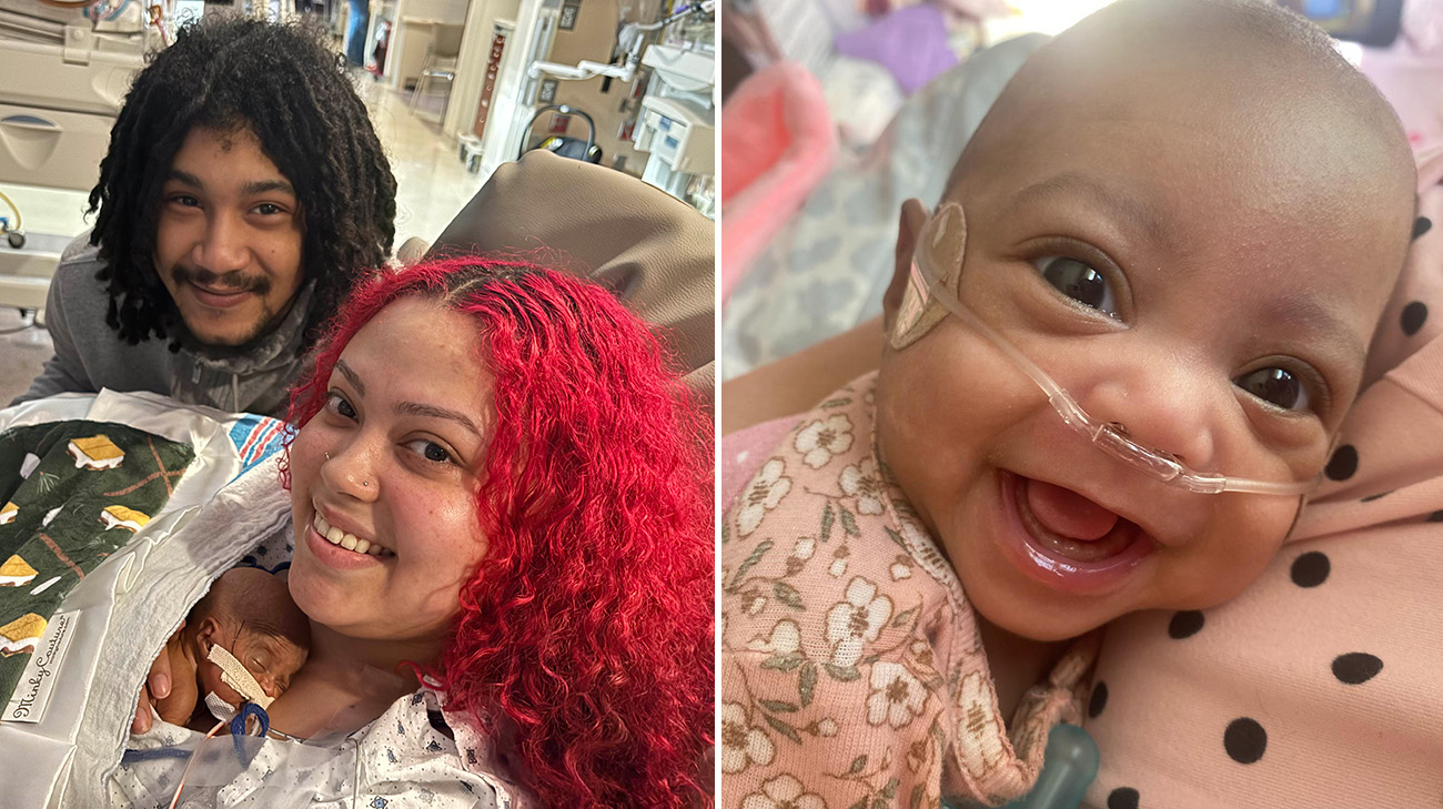 Essence with her mom and dad in the NICU at Cleveland Clinic Children's NICU. 