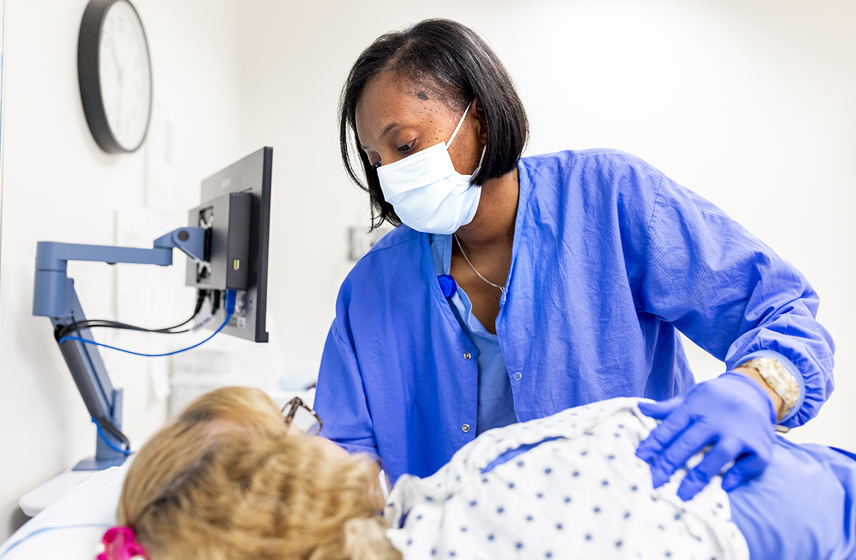 doctor examining a patient